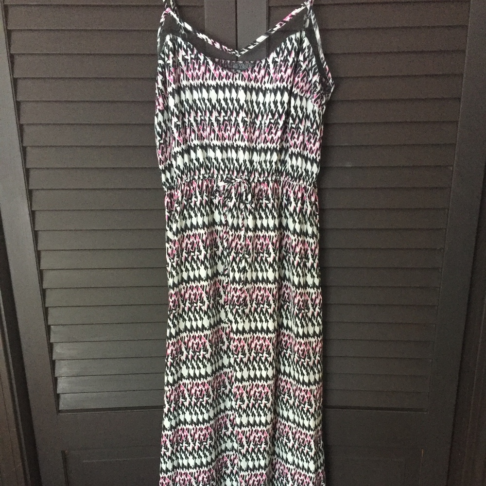 BeBop Multi-patterned Long Spaghetti Strap Dress